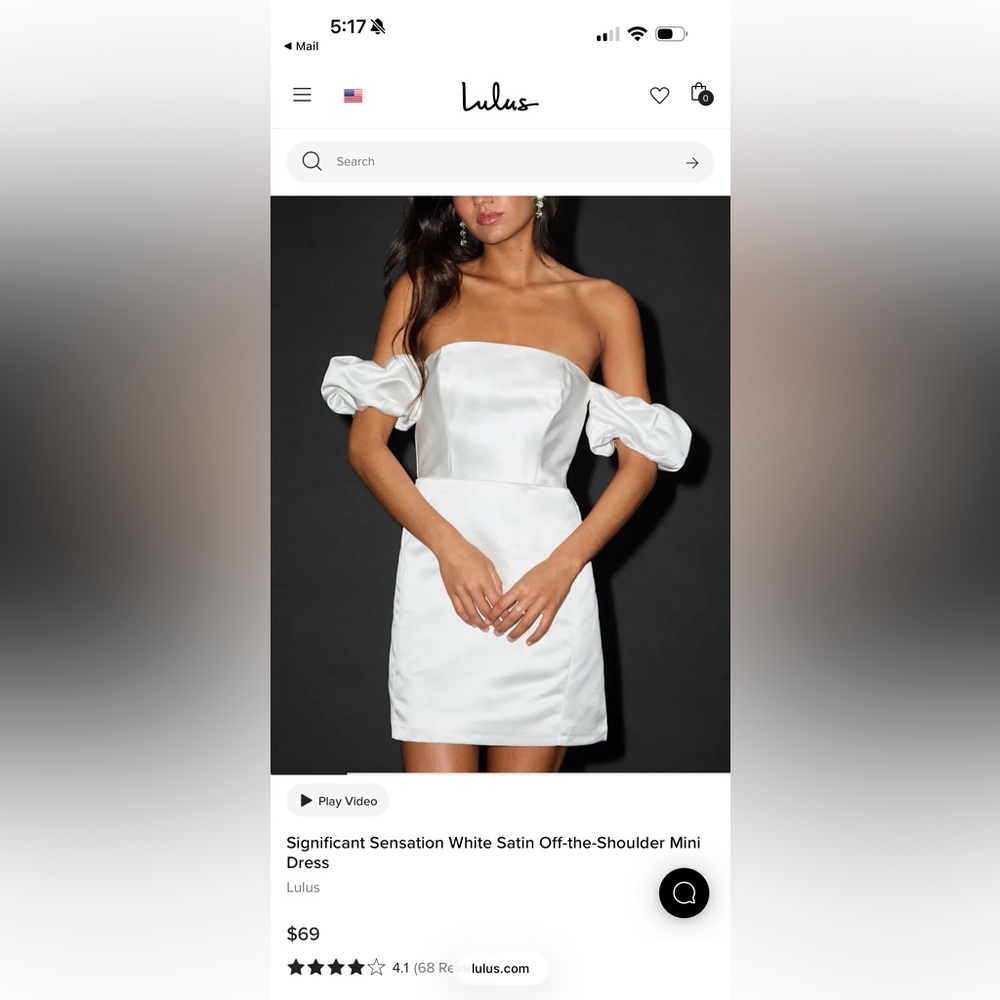 Lulus Significant Sensation White Satin Off-the-Shoulder Mini Dress